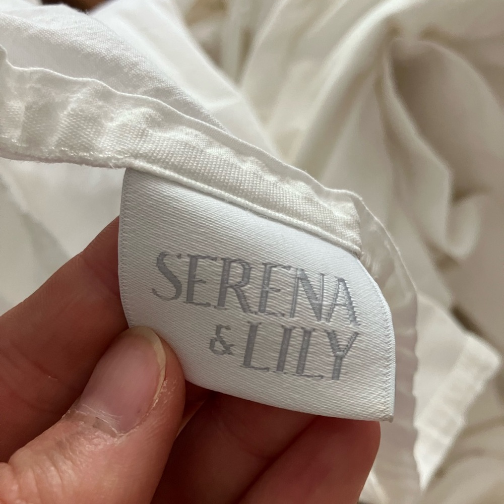Serena & Lily White King Fitted and Flat Sheet - Picture 7 of 8